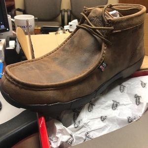 Justin steel toe work boot.